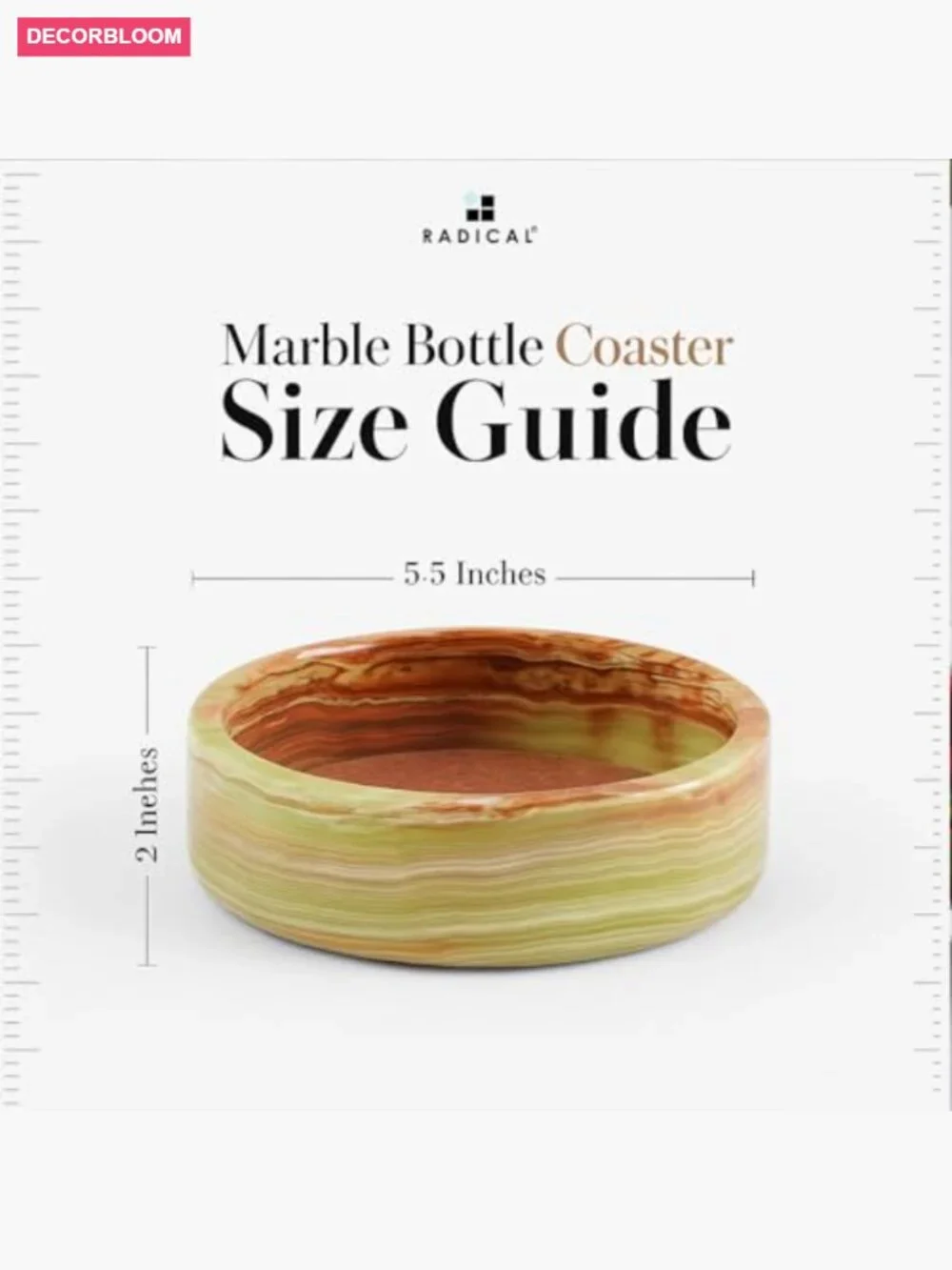 Natural Marble Wine Coaster 5.5